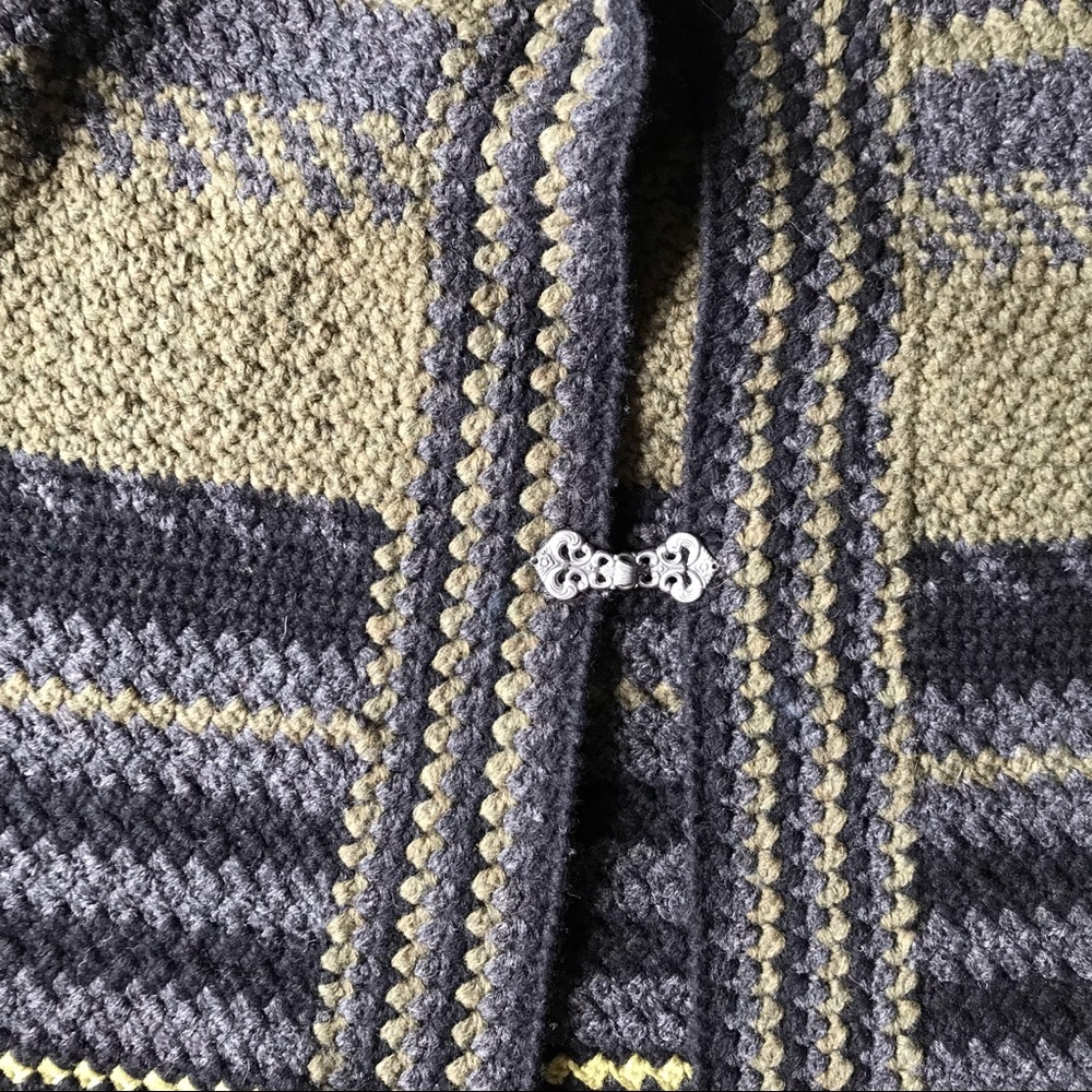 Cottagecore Patchwork Sweater Green Black Medium - image 6